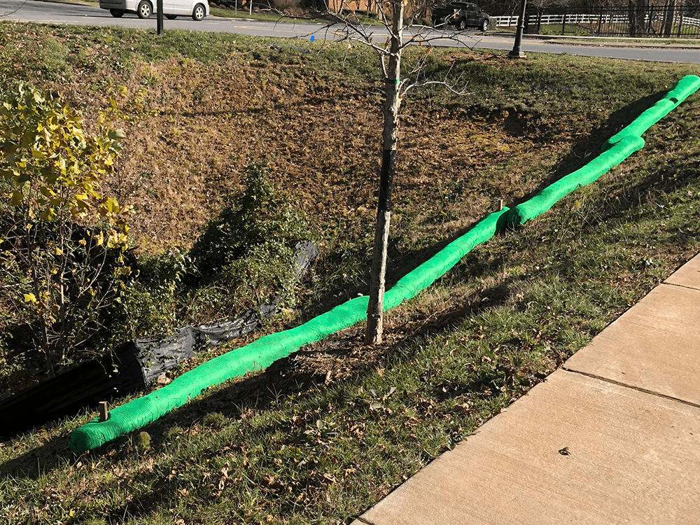 composite sock installation for erosion control